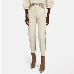 AGOLDE Paneled 90s Pinch Waist Pants Powder Quail Patent Size 27